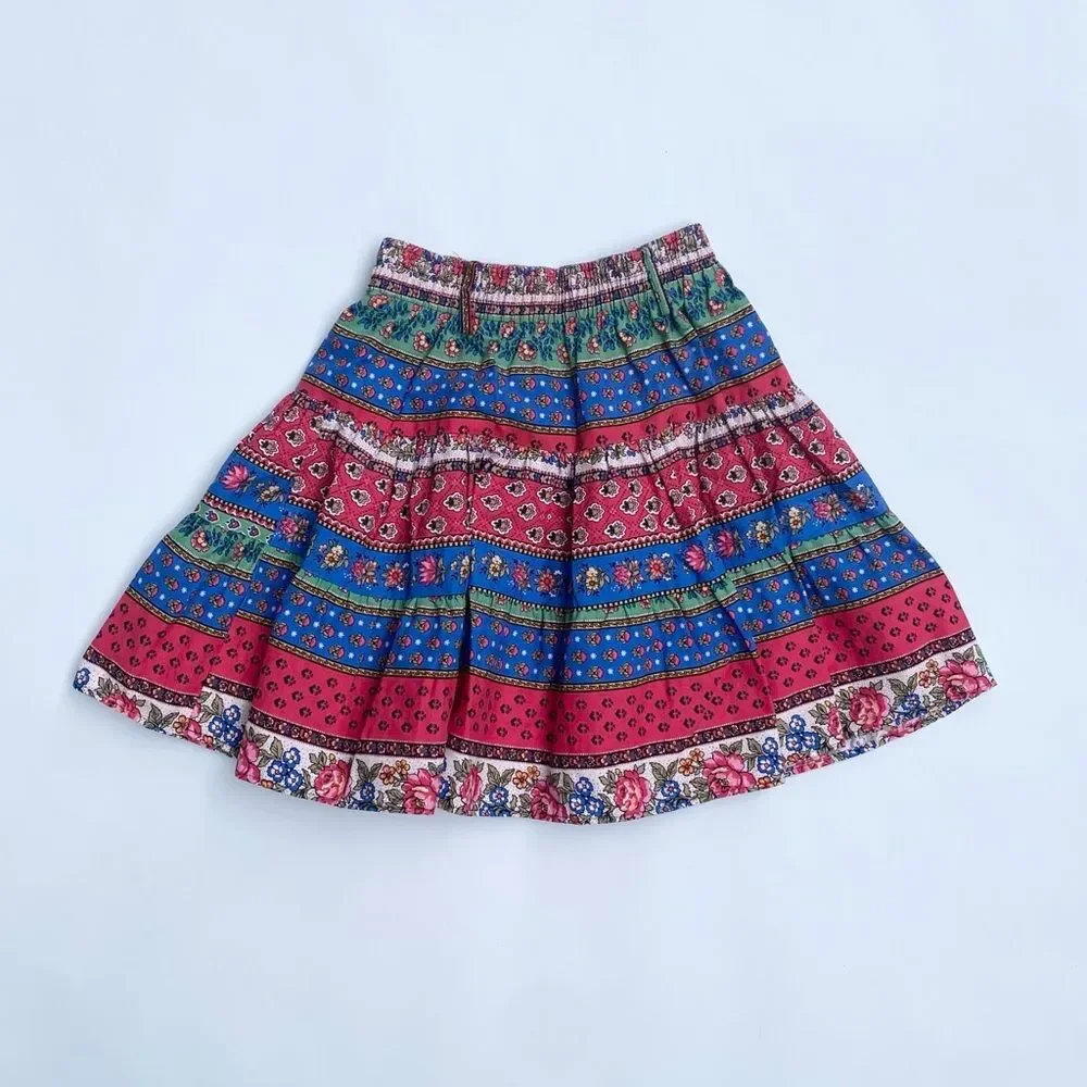 90s Vintage Fredericks of Hollywood Colorful Boho Mini Skirt XS S 0 2 4 Womens